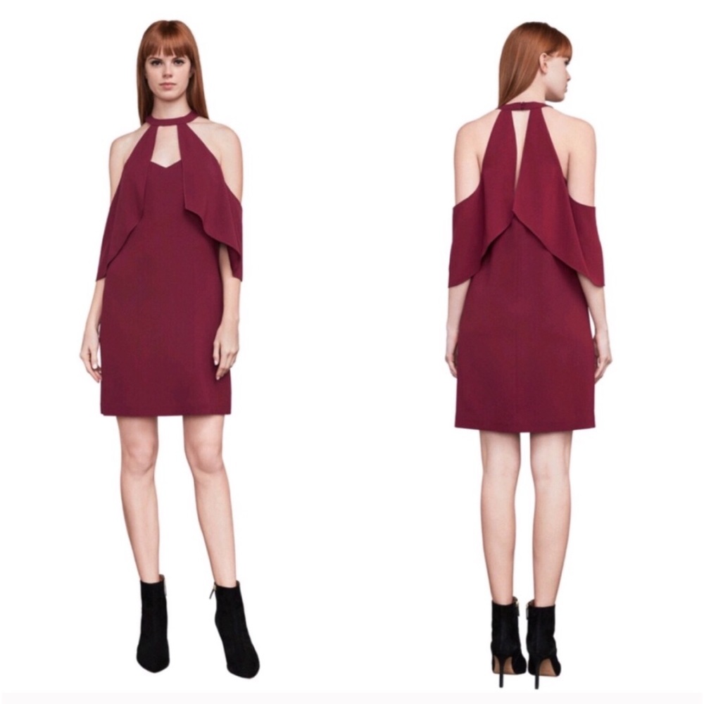 BCBGMaxAzria Duran Cold Shoulder Halter Dress
